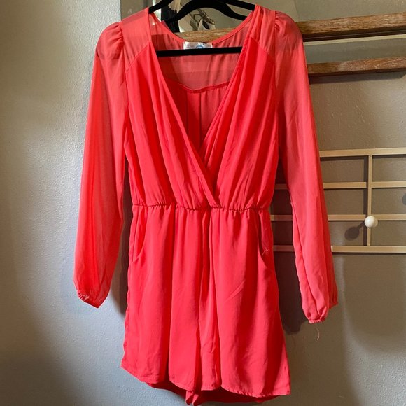 Whimsy Clothing Long Sleeve Pink Romper - Picture 2 of 6
